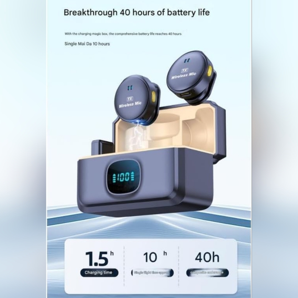 Wireless Microphone Set with Charging Case